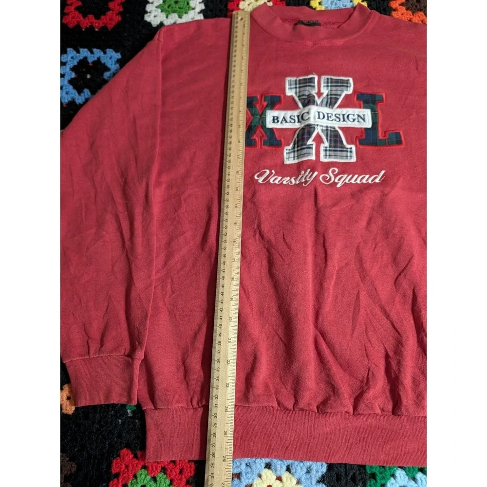 Vintage TSI Pullover Sweater Men's Large Varsity Squad Red 1990s